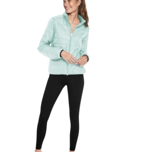 PINK Victoria's Secret Packable Puffer Jacket Mint Green Lightweight Full Zip - Picture 7 of 9